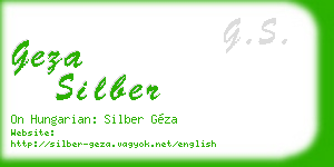 geza silber business card